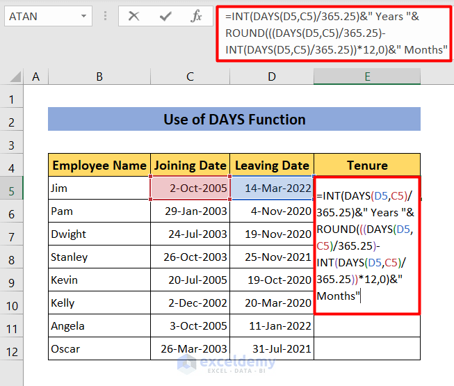 How to Calculate Tenure in Years and Months in Excel ExcelDemy