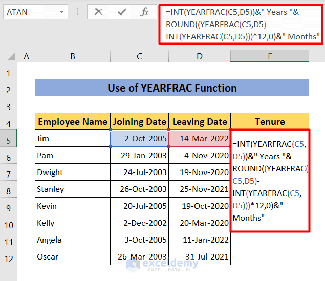 How to Calculate Tenure in Years and Months in Excel ExcelDemy