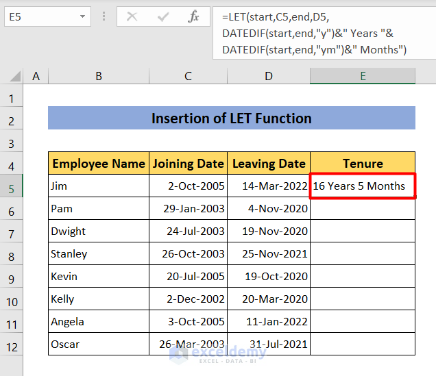 How to Calculate Tenure in Years and Months in Excel ExcelDemy