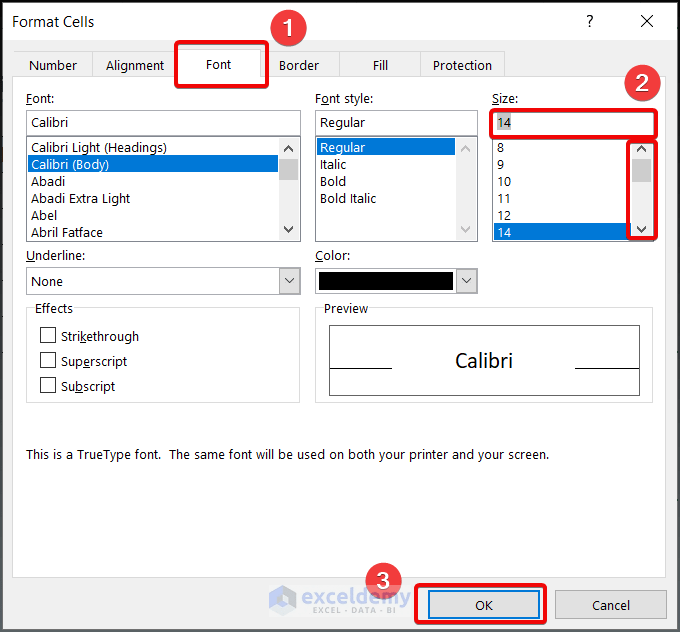 How to Change Font Size in Excel (4 Easy Ways) ExcelDemy