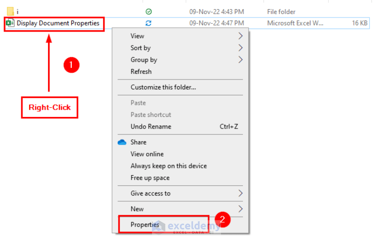 How to Display Document Properties in Excel (3 Simple Methods)