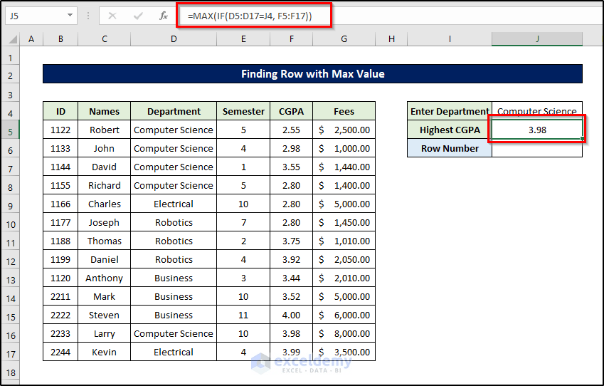How to Find Maximum Value in Excel with Condition 8 Examples