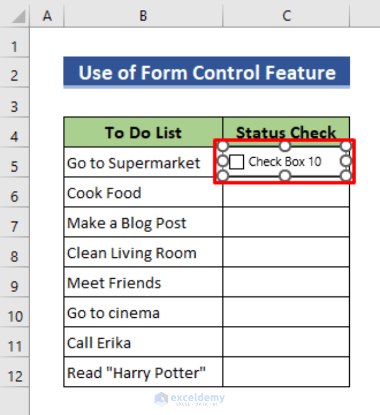 How to Make a Checklist in Excel (with Easy Steps) ExcelDemy