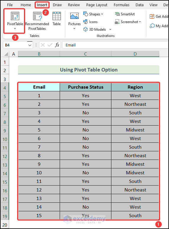 How to Make a Contingency Table in Excel (2 Easy Ways)