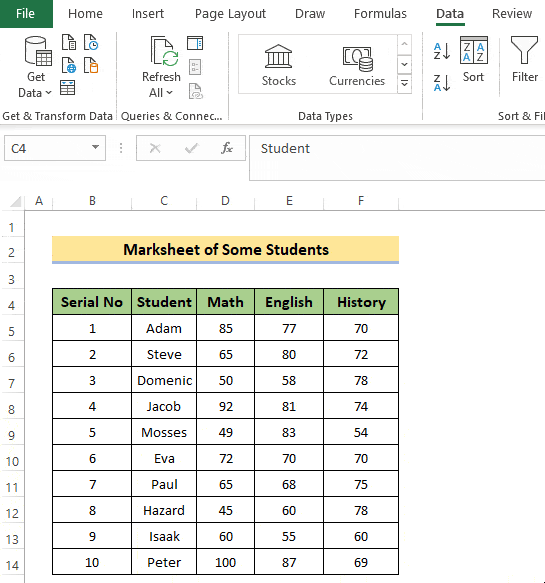 How to Sort Columns in Excel Without Mixing Data (6 Methods)