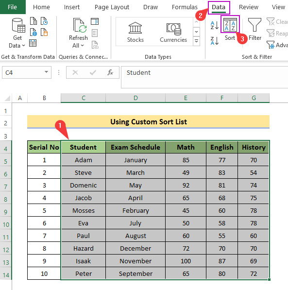 How to Sort Columns in Excel Without Mixing Data (6 Methods)