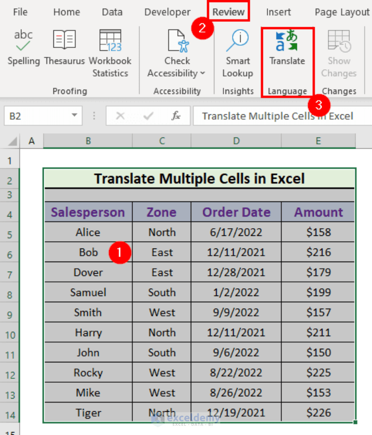 How to Translate Multiple Cells in Excel (2 Easy Methods)