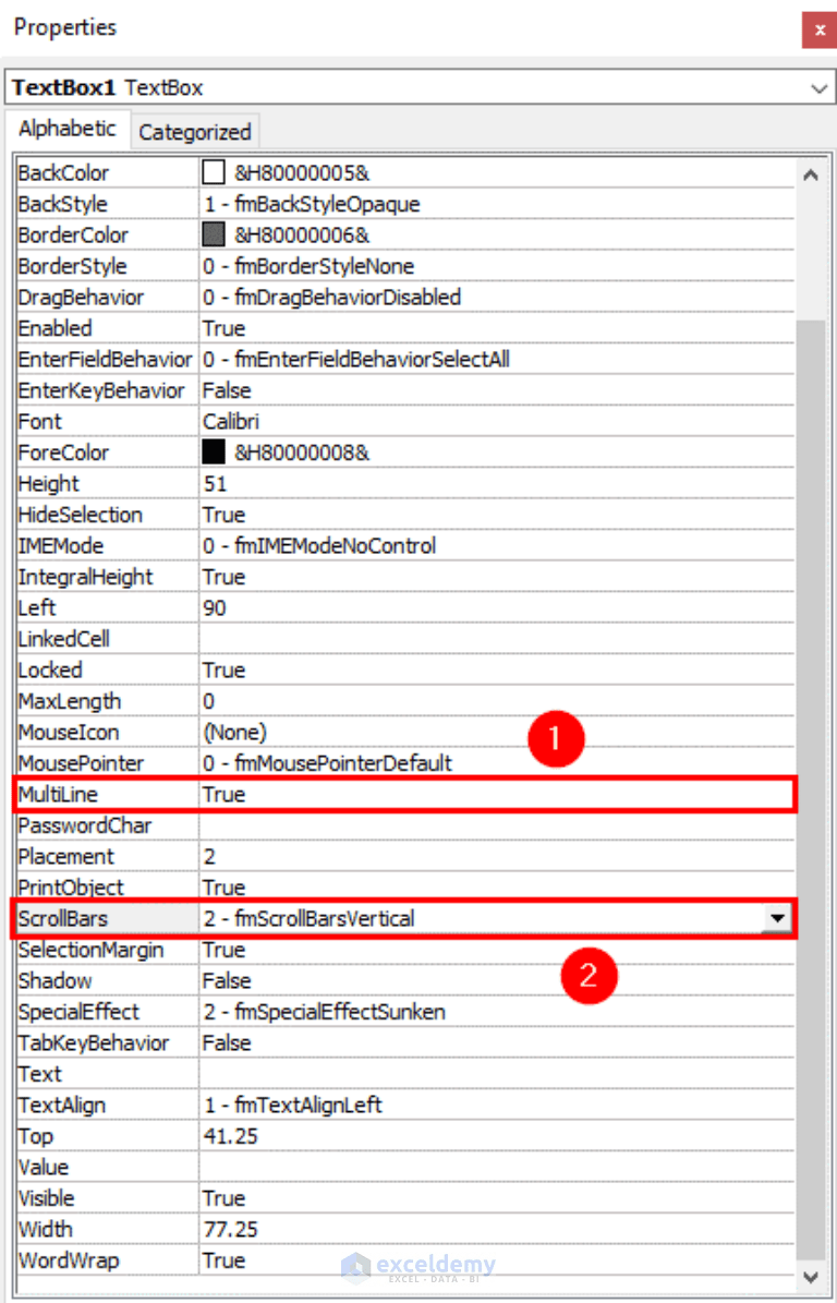 How to Insert Scrolling Text Box in Excel (2 Ideal Examples)