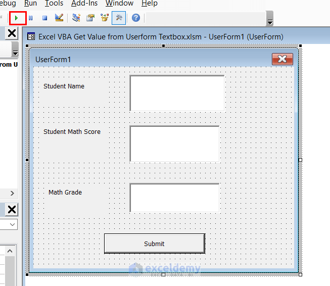 How to Use VBA to Get Value from Userform Textbox in Excel