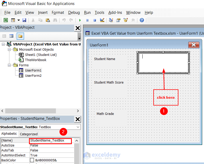 How to Use VBA to Get Value from Userform Textbox in Excel