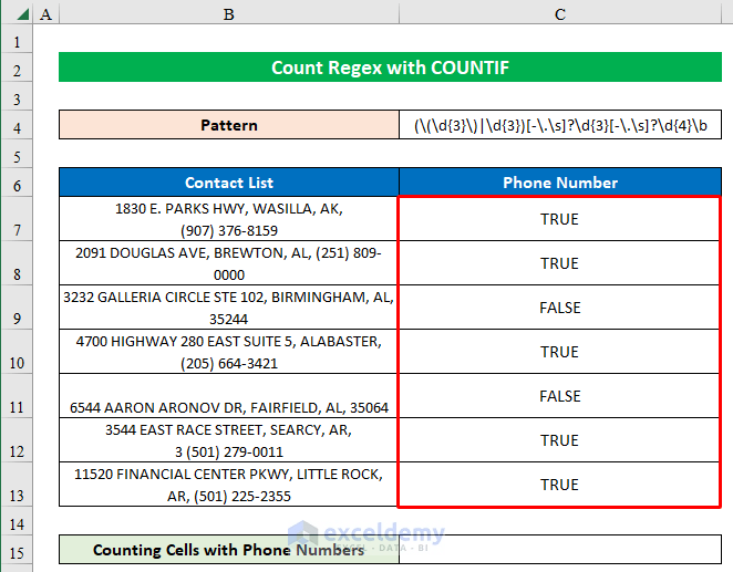 How to Count Regex with COUNTIF in Excel (with Easy Steps)