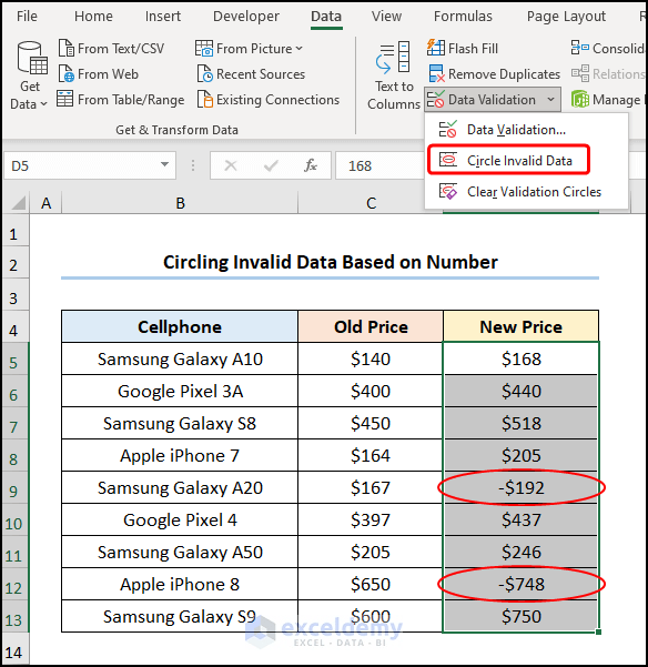 How to Circle Invalid Data in Excel (4 Suitable Ways) ExcelDemy