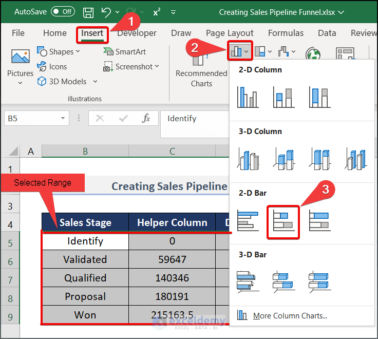 How to Create a Sales Pipeline Funnel in Excel (with Easy Steps)