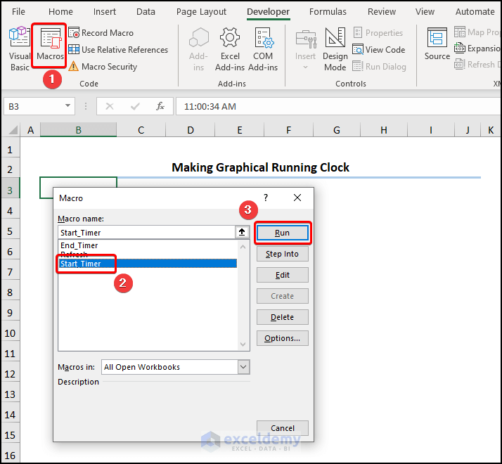 How to Make a Running Clock in Excel (2 Easy Ways) ExcelDemy