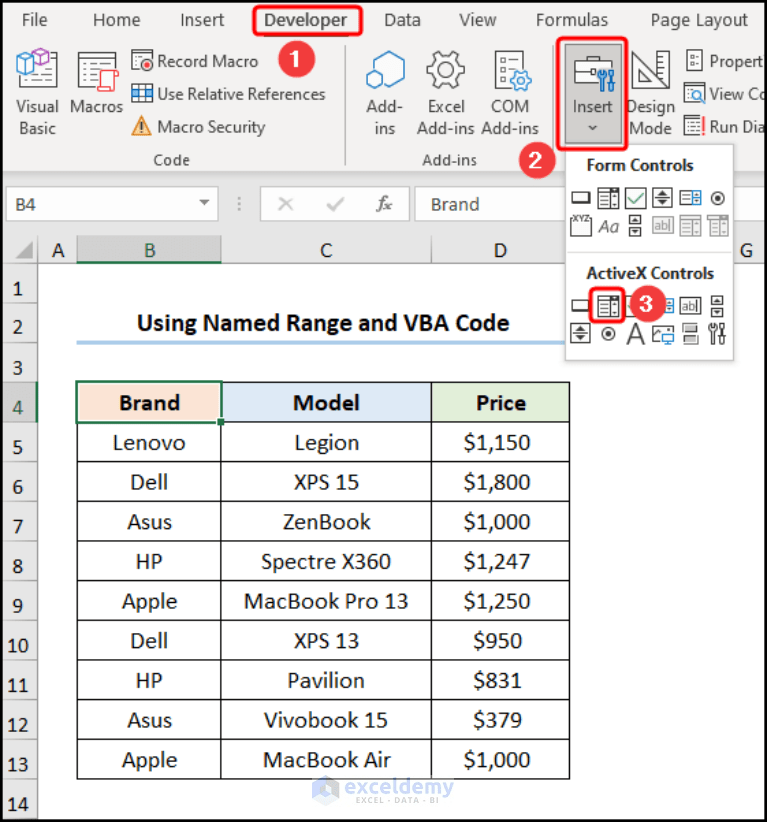 How to Use VBA to Populate ComboBox List from Range in Excel