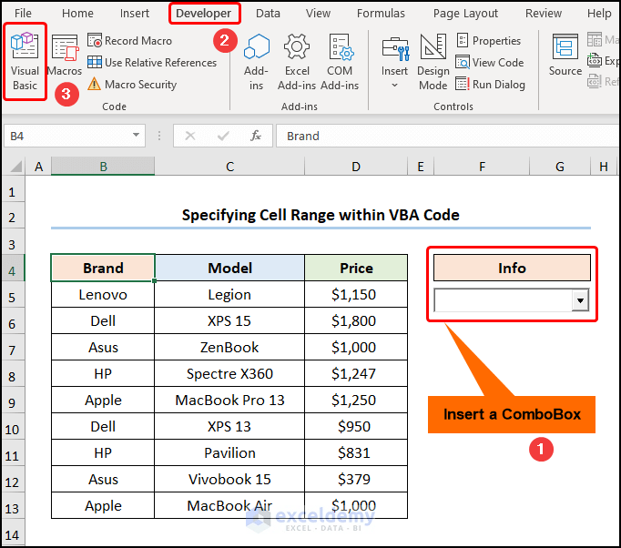 How to Use VBA to Populate ComboBox List from Range in Excel