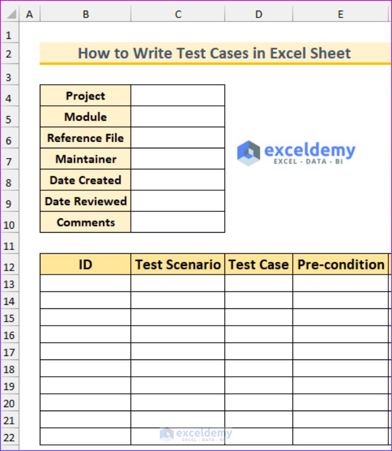 How to Write Test Cases in Excel Sheet (with Easy Steps)