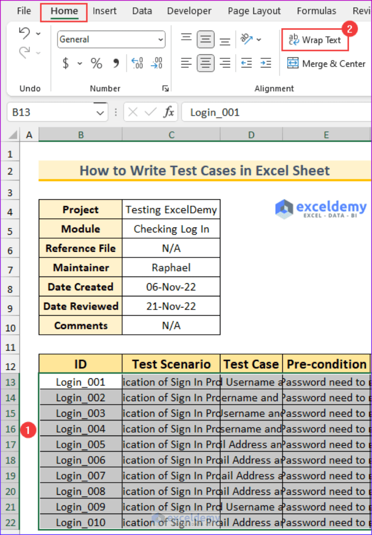 How to Write Test Cases in Excel Sheet (with Easy Steps)