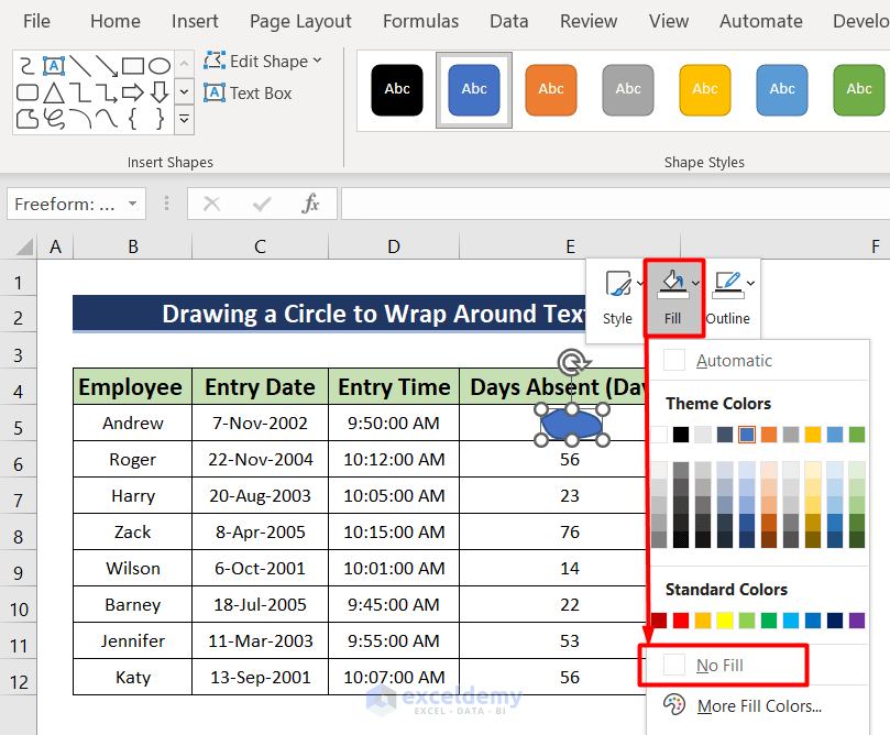 How to Circle a Text in Excel 3 Easy Methods ExcelDemy