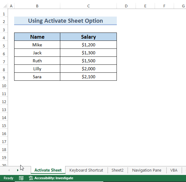 How to Navigate Between Sheets in Excel (10 Easy Methods)