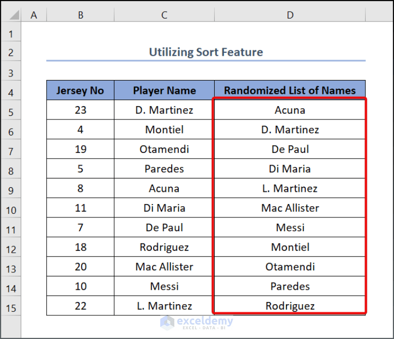 How to Randomize List of Names in Excel (8 Easy Methods)