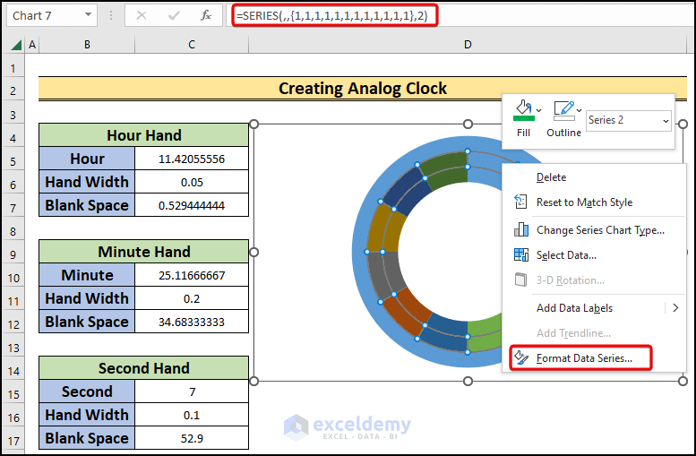How to Create an Analog Clock in Excel (with Easy Steps)