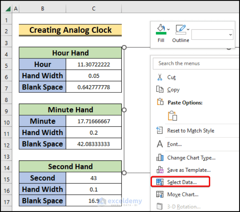 How to Create Analog Clock in Excel (with Easy Steps)