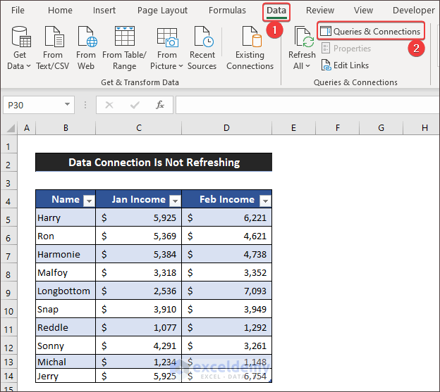How to Fix If Data Connection Is Not Refreshing in Excel (3 Solutions)