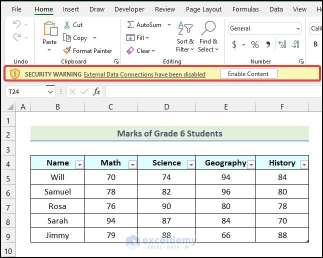 [Fixed!] External Data Connections Have Been Disabled in Excel