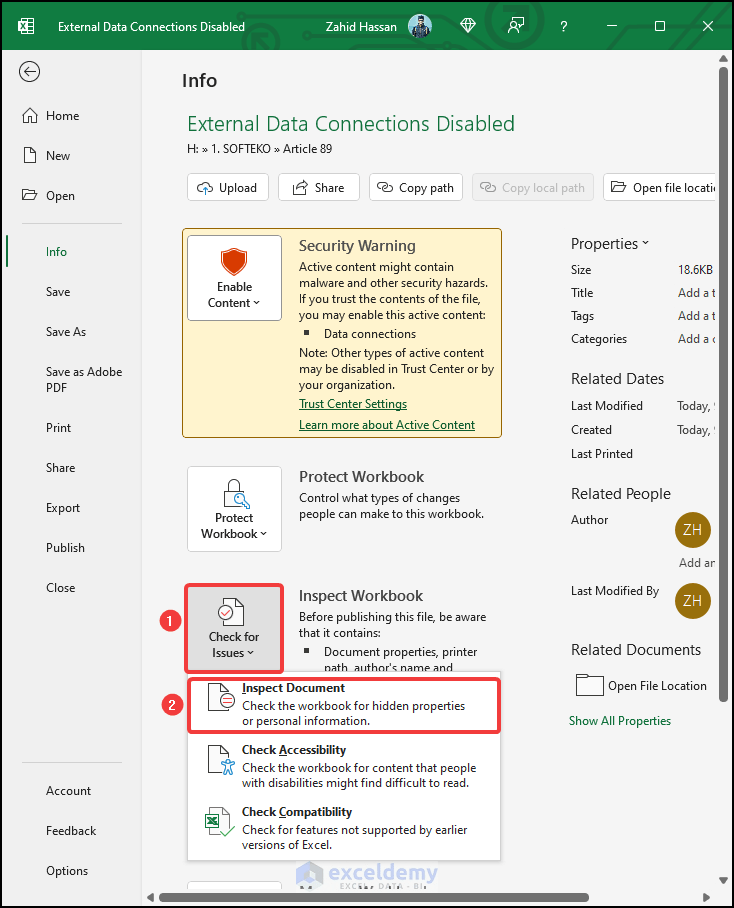 How to ReEnable External Data Connections After They Have Been