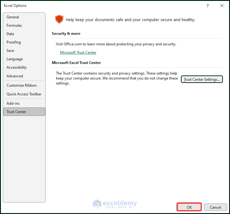 External Data Connections Have Been Disabled in Excel 2 Solutions