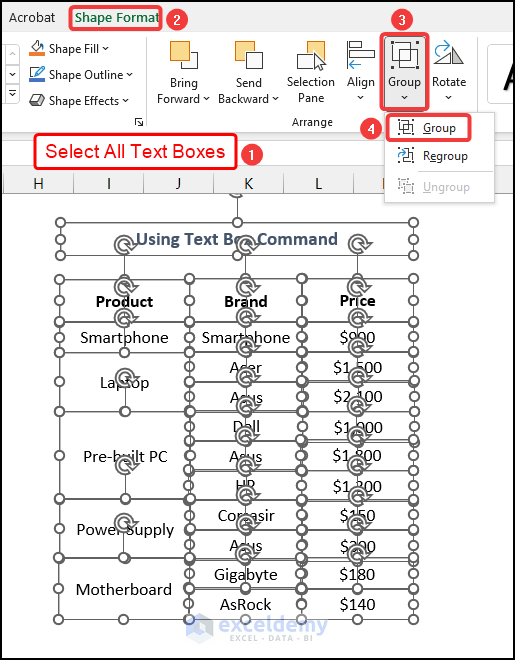 How to Create Floating Text Box in Excel 2 Easy Methods