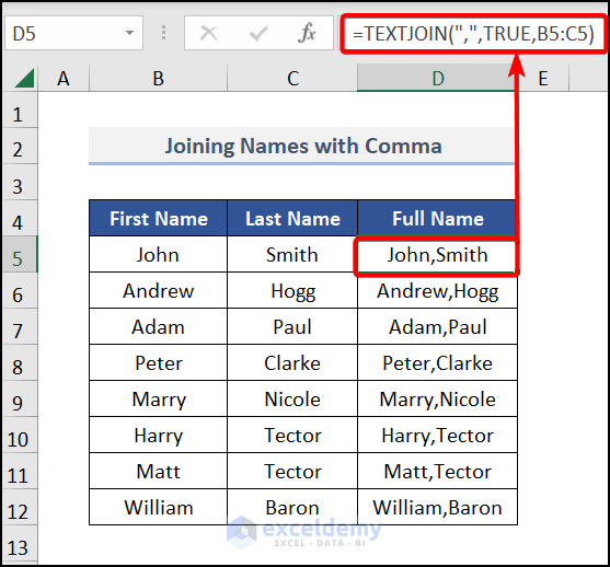 How to Join Names in Excel (7 Quick Methods) ExcelDemy