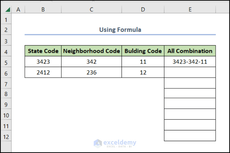 How to Generate All Possible Combinations of a Set of Numbers in Excel