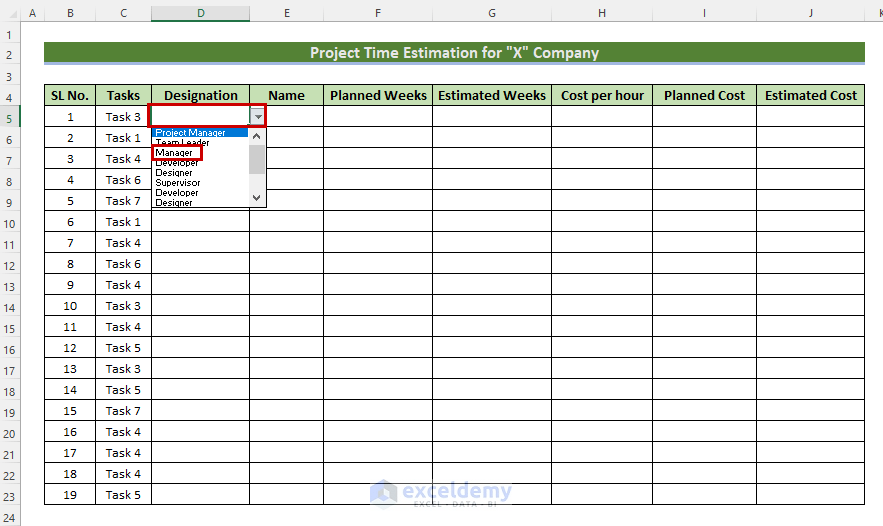 How to Create a Project Time Estimation Sheet in Excel 4 Steps