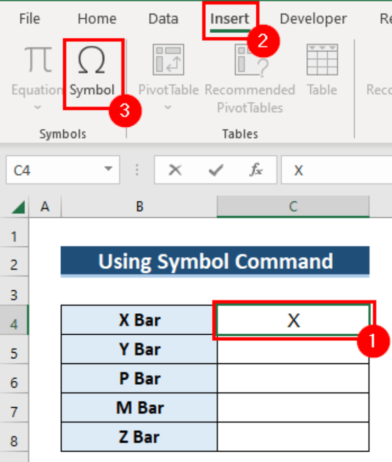 How to Write X Bar in Excel (3 Easy Ways) ExcelDemy