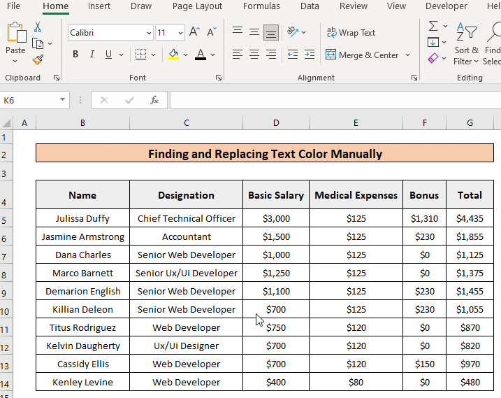 How to Find and Replace Text Color in Excel 3 Quick Methods