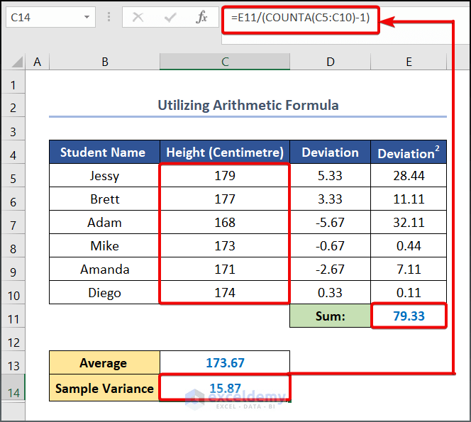 How to Calculate Variance and Standard Deviation in Excel