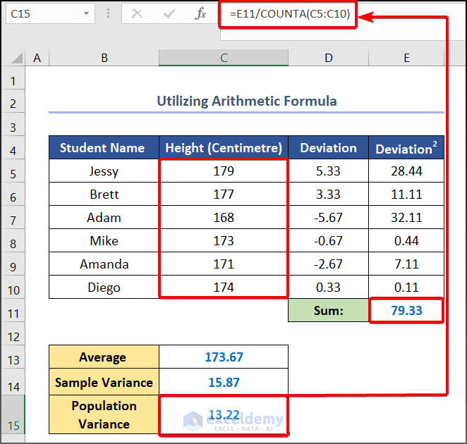 How to Calculate Variance and Standard Deviation in Excel
