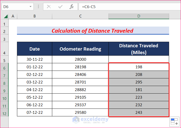 How to Create a Gas Mileage Calculator in Excel 6 Steps