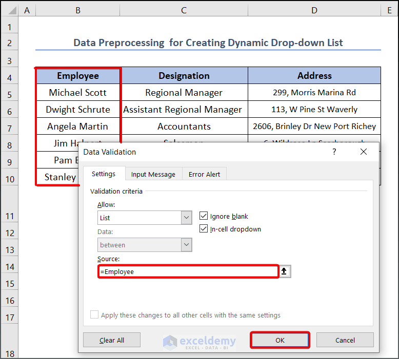 How to Make Dynamic Drop Down List from Another Sheet in Excel