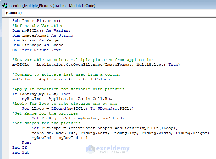 How to Insert Multiple Pictures at Once in Excel (2 Easy Ways)