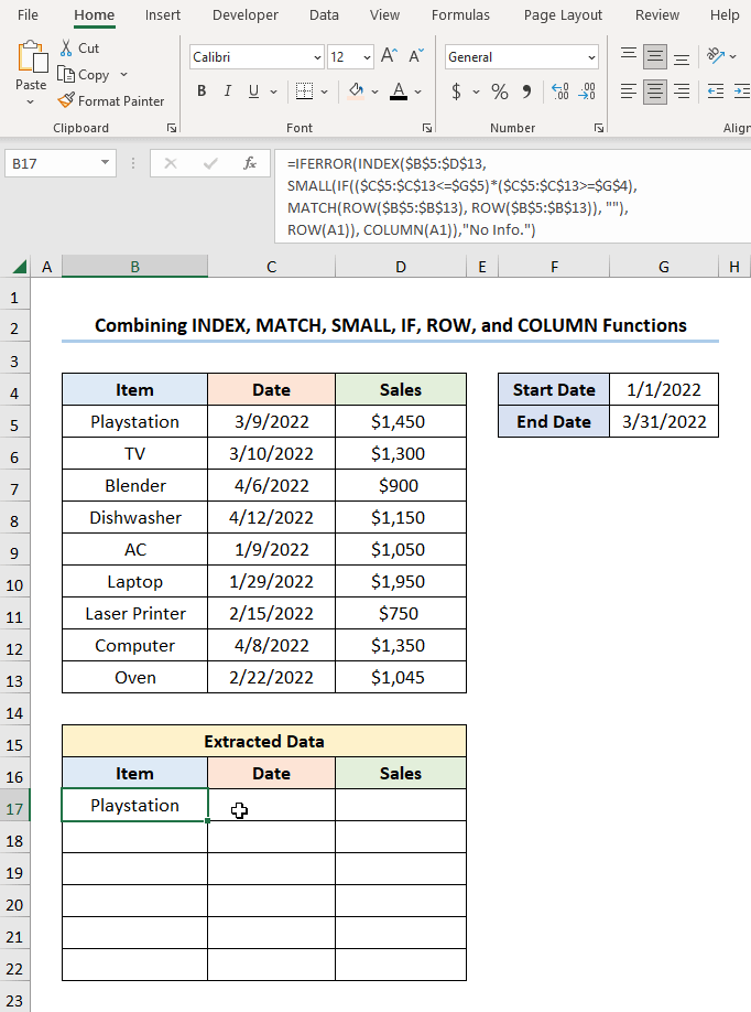 How to Pull Data from a Date Range in Excel 7 Ways