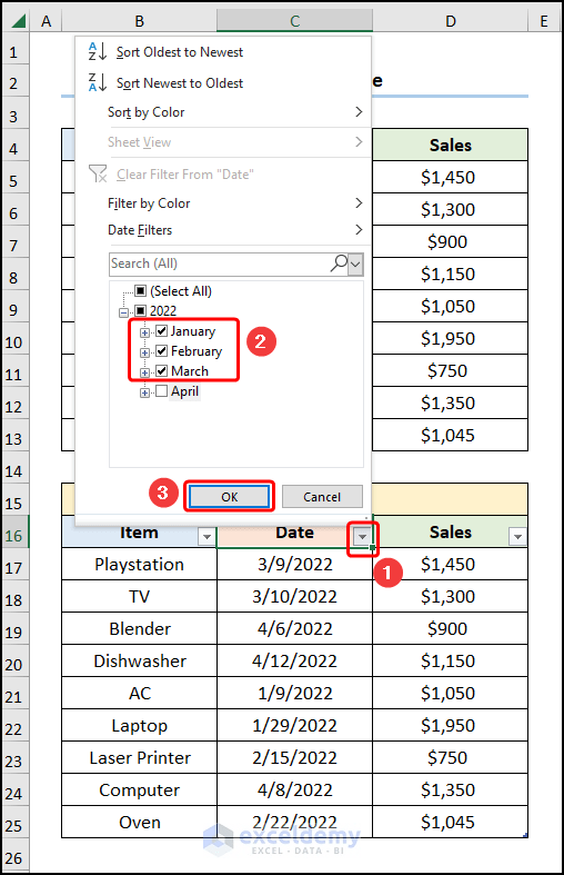 How to Pull Data from a Date Range in Excel 7 Ways