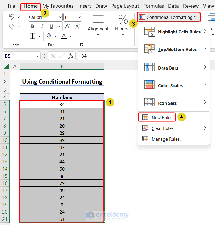 How to Separate Odd and Even Numbers in Excel 6 Methods