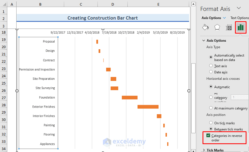 How to Create Construction Bar Chart in Excel (With Easy Steps)