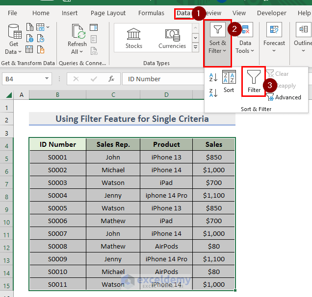 How to Use Custom Autofilter in Excel for More Than 2 Criteria