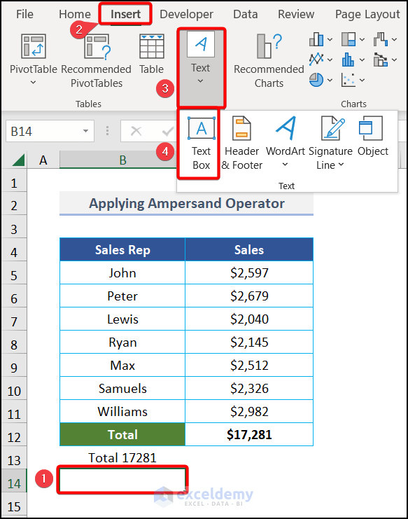 How to Link Textbox to Multiple Cells in Excel (4 Easy Ways)