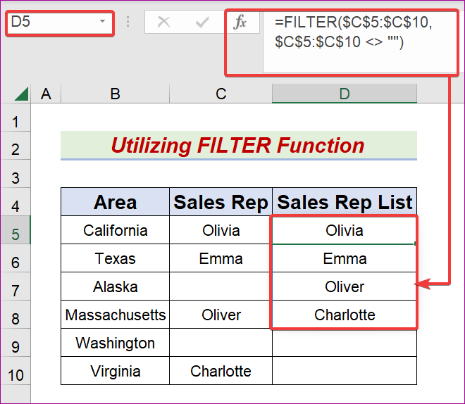 Return Non Blank Cells from a Range in Excel (3 Suitable Ways)