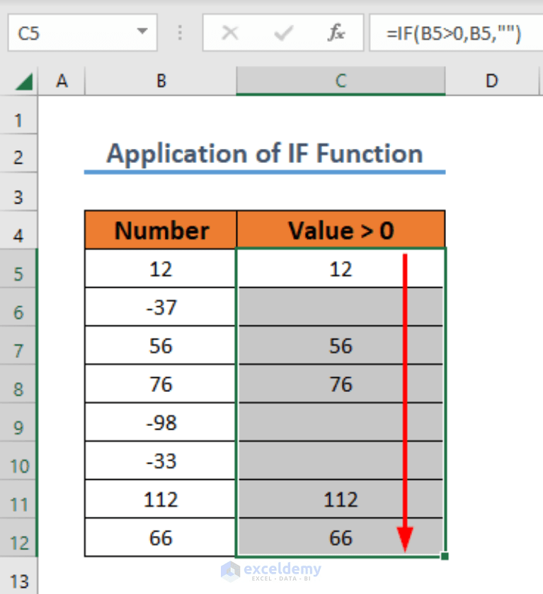 Show Cell Only If Value Is Greater Than 0 in Excel (2 Examples)